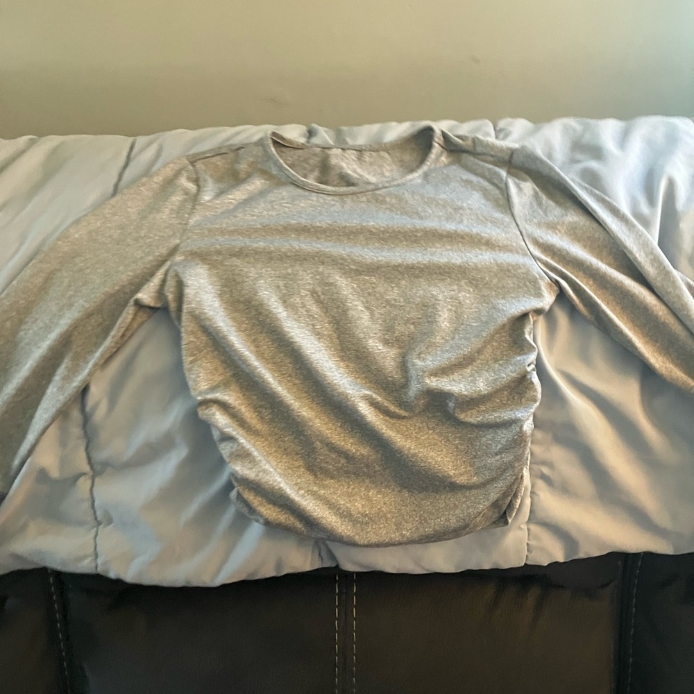 Gray Long Sleeve Top
